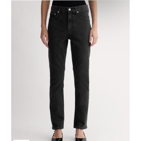 Everlane Women's The Original Cheeky Straight Leg Jean Size 23 Crop Washed Black - Picture 1 of 16